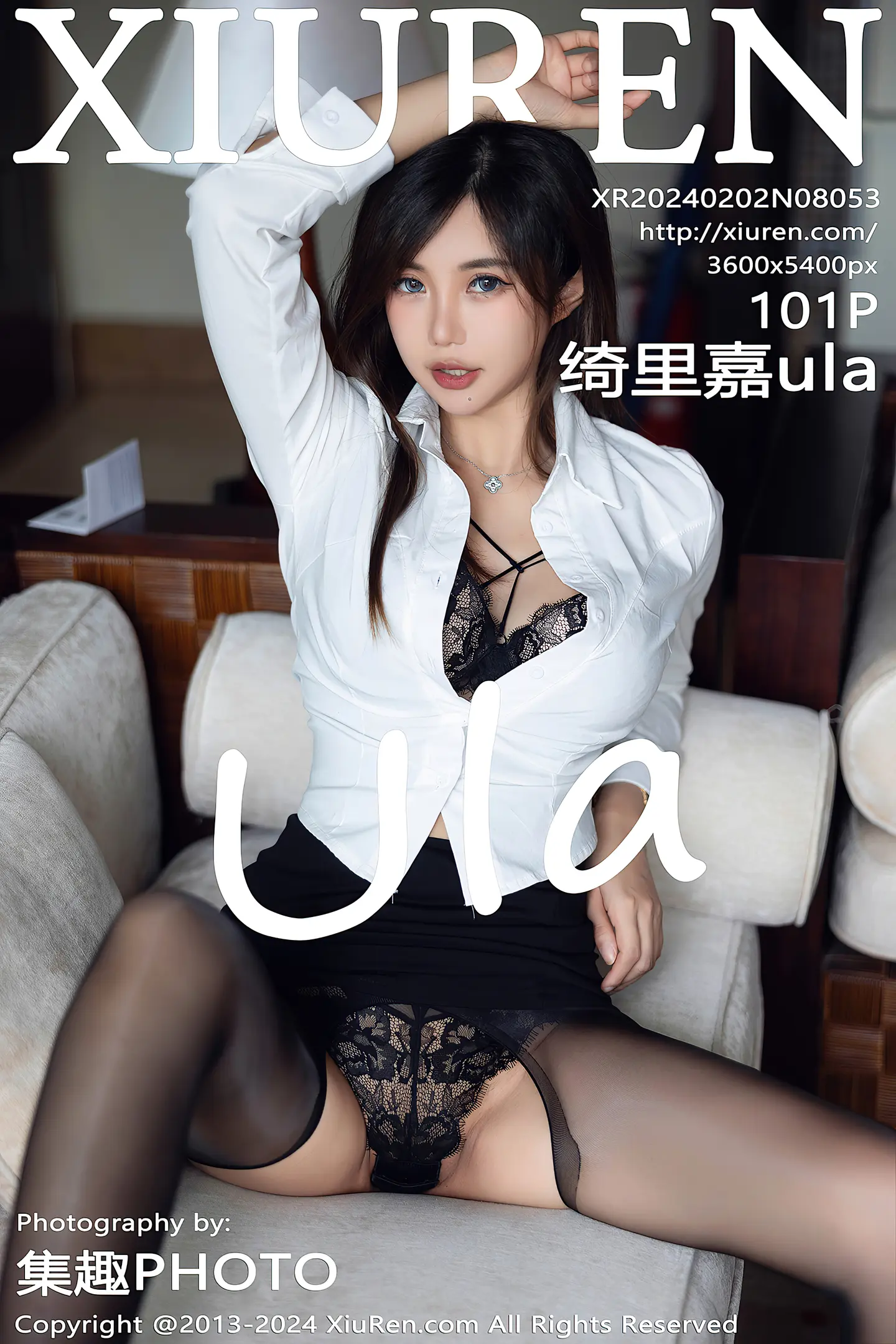 [XiuRen秀人网]No.8053_女神绮里嘉ula性感白T配黑短裙露蕾丝内衣秀曼妙身姿诱惑写真101P-秀人网 - XiuRen.Space